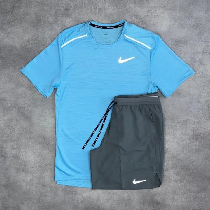 Ensemble Running – Bleu cyan / Gris