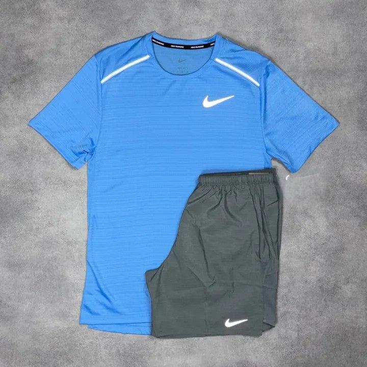 Ensemble Running – Bleu clair / Gris foncé