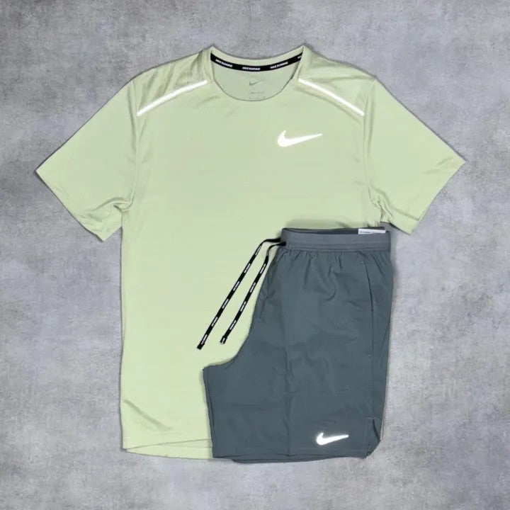 Ensemble Running – Vert clair / Gris